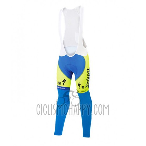 Tinkoff Saxo Bank Cycling Jersey Bib Tight 2016 Long Sleeve Yellow and Blue